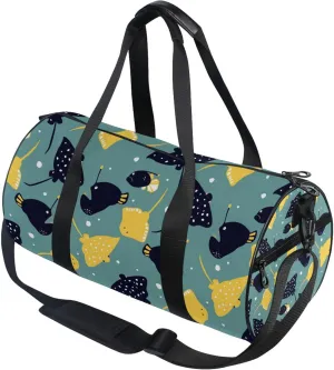 Sea Animal Stingray Fish Gym Duffle Bag Women Men Sports Fitness Bag for Travel Workout Gymnastics Dance Ballet