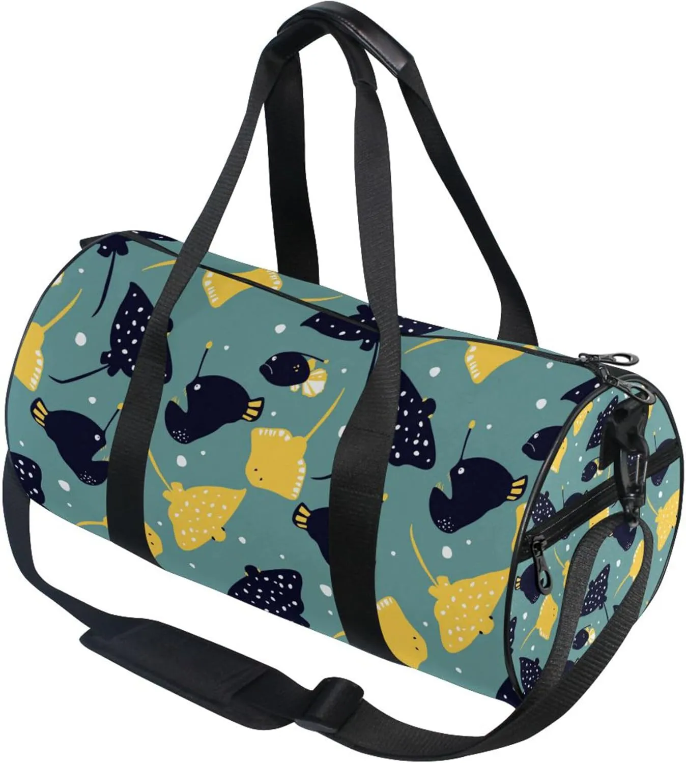 Sea Animal Stingray Fish Gym Duffle Bag Women Men Sports Fitness Bag for Travel Workout Gymnastics Dance Ballet