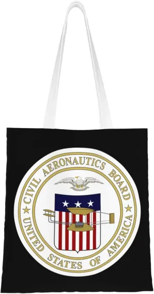 Seal of the United States Civil Aeronautics Board Tote Bag for Women Canvas Shopping Bags Reusable Large Capacity Casual Shoulder Handbags Grocery Bags DIY Gift Bags