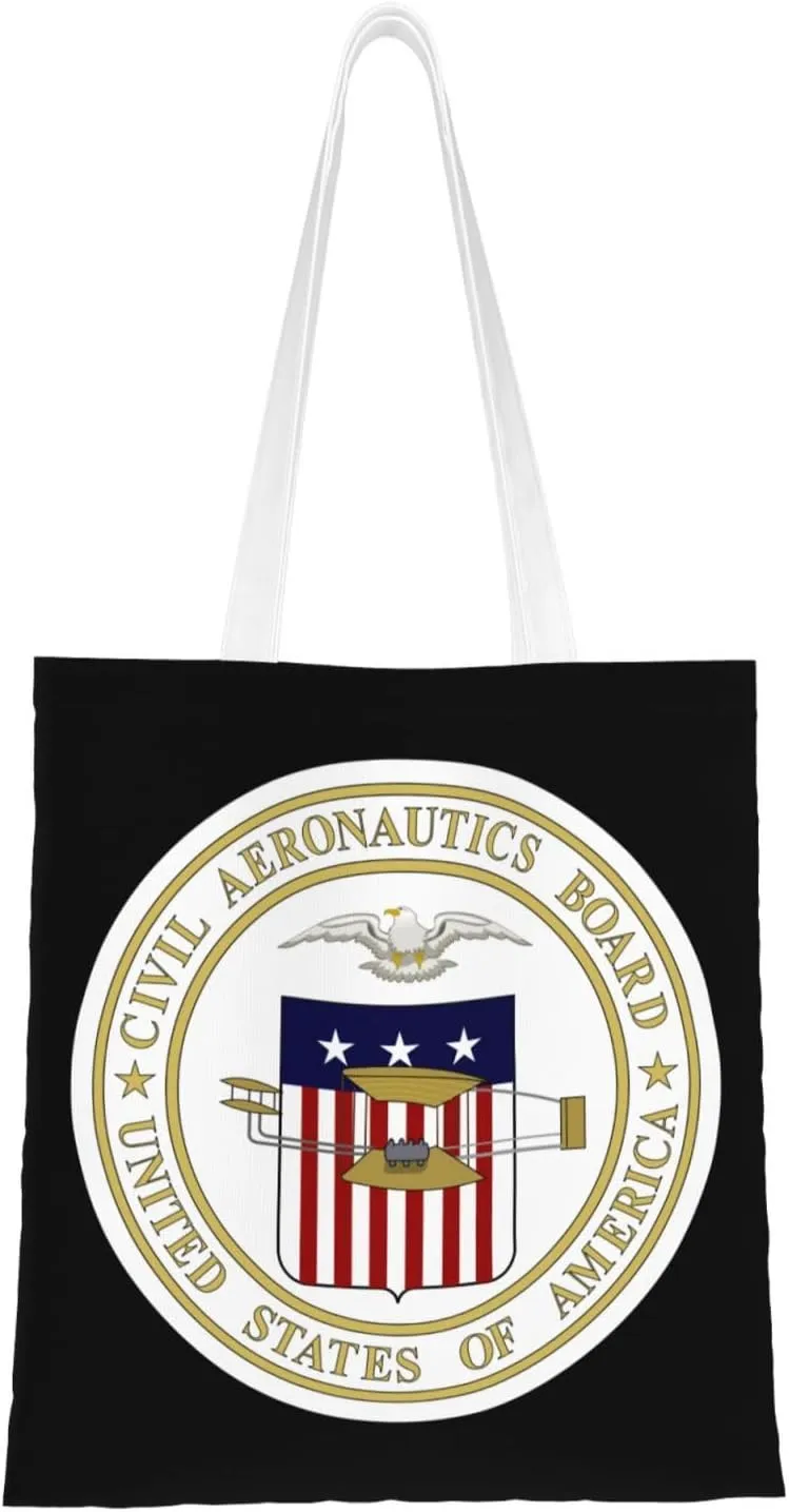 Seal of the United States Civil Aeronautics Board Tote Bag for Women Canvas Shopping Bags Reusable Large Capacity Casual Shoulder Handbags Grocery Bags DIY Gift Bags