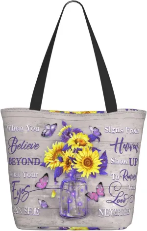 SENROLAN Bible Tote Bag Christian Reusable Shopping Tote Bag Inspirational Scripture Gift Bags For Women Mothers Day