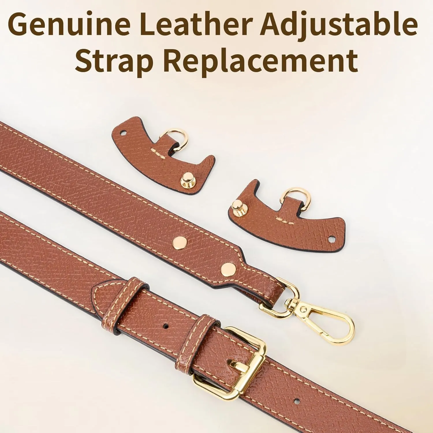 SENTEN Purse Straps Replacement, Leather Crossbody Shoulder Strap Kit Adjustable for S/M Longchamp