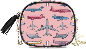 senya Crossbody Purse Small Crossbody Bags Shoulder Handbags Blue Pink Aircraft for Women