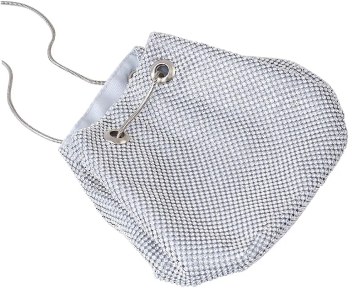 Sequined Bucket Bag Rhinestone Clutches Bag Rhinestone Clutches for Women Prom Clutch Bag Crossbody Bag