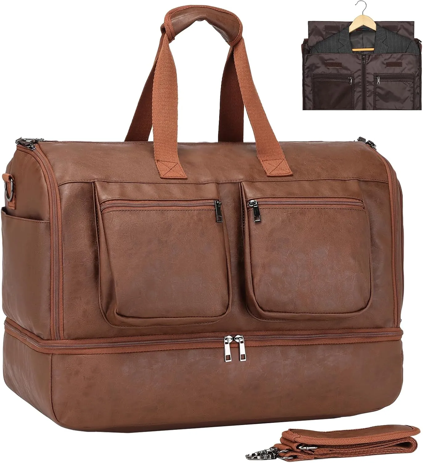 seyfocnia Convertible Travel Garment Bag,Carry on Garment Duffel Bag for Men Women - 2 in 1 Hanging Suitcase Suit Business Travel Bag