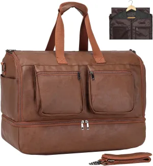 seyfocnia Convertible Travel Garment Bag,Carry on Garment Duffel Bag for Men Women - 2 in 1 Hanging Suitcase Suit Business Travel Bag