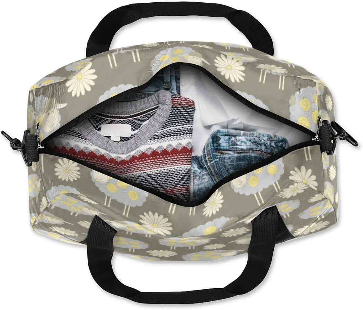 Sheep Daisy Gym Bag, Duffle Bag, Weekender Bag, Duffel Bag, Overnight Bag, Travel Duffel Bag, Dance Bag, Tote Bag, Beach Bag, Pool Bag, Gym Duffle Bag, Carry on Bag