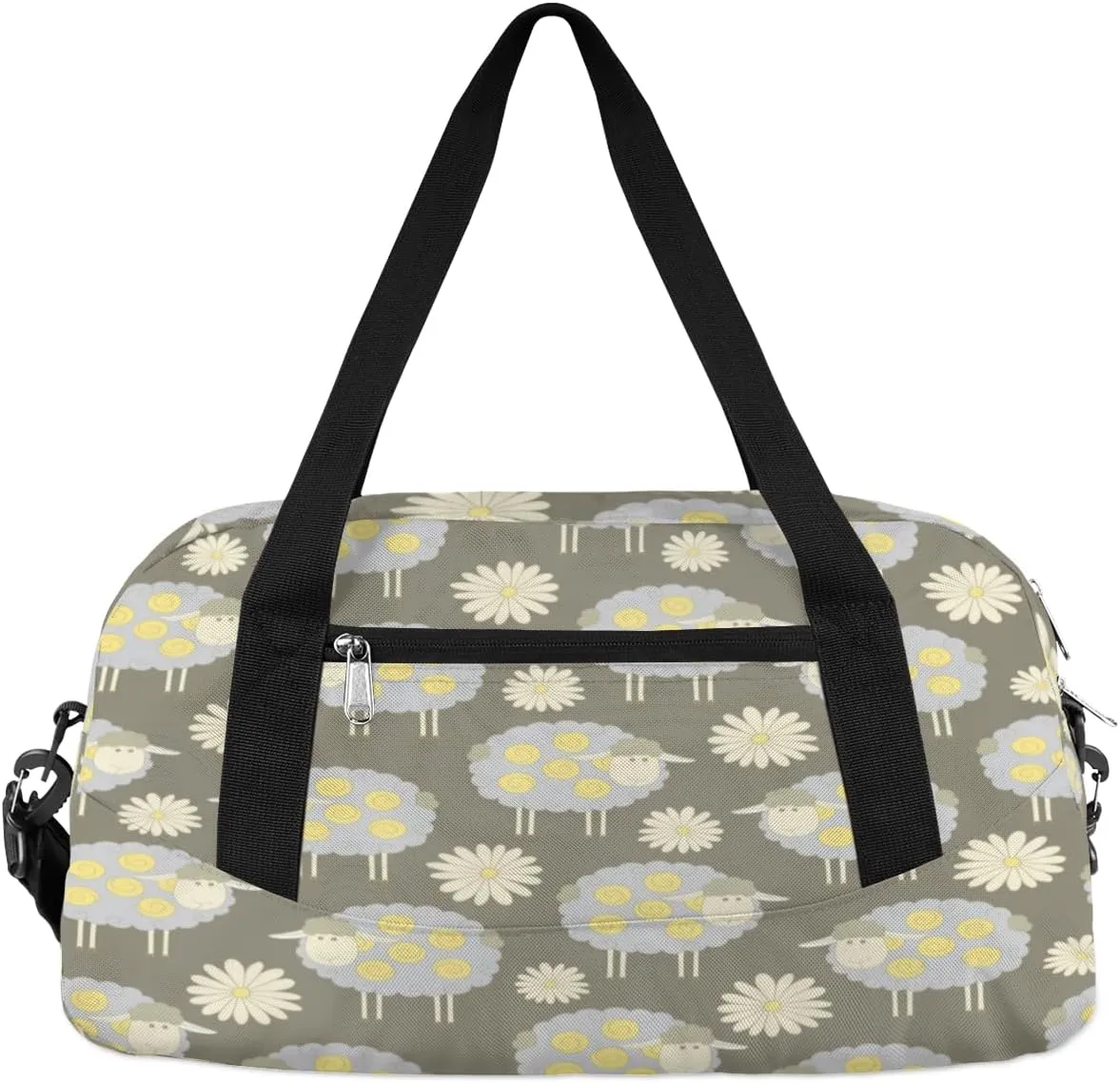 Sheep Daisy Gym Bag, Duffle Bag, Weekender Bag, Duffel Bag, Overnight Bag, Travel Duffel Bag, Dance Bag, Tote Bag, Beach Bag, Pool Bag, Gym Duffle Bag, Carry on Bag