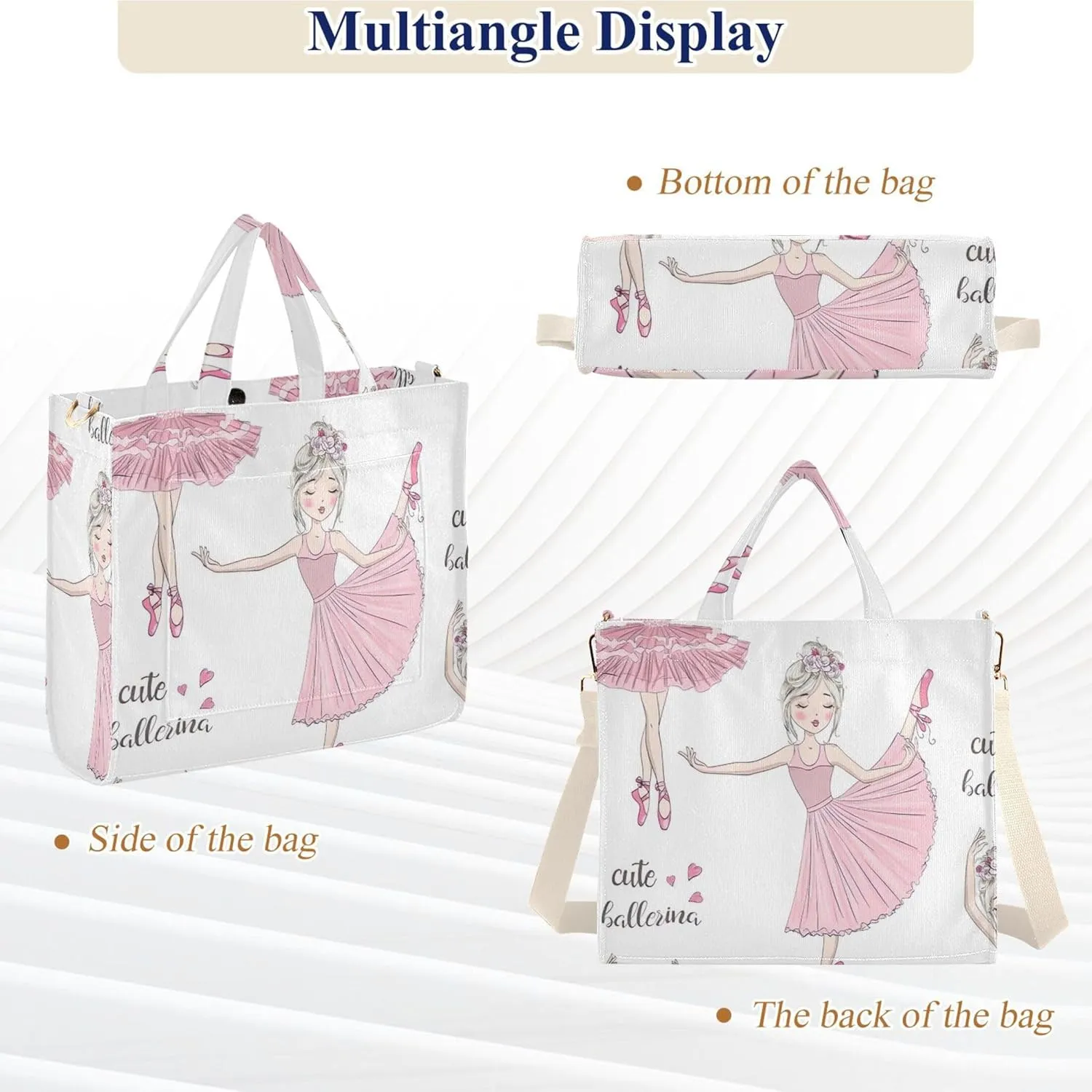 Shepherd Dog Cute Shoulder Tote Women Beach Travel Tote Aesthetic Purses Tote Bag with Pockets