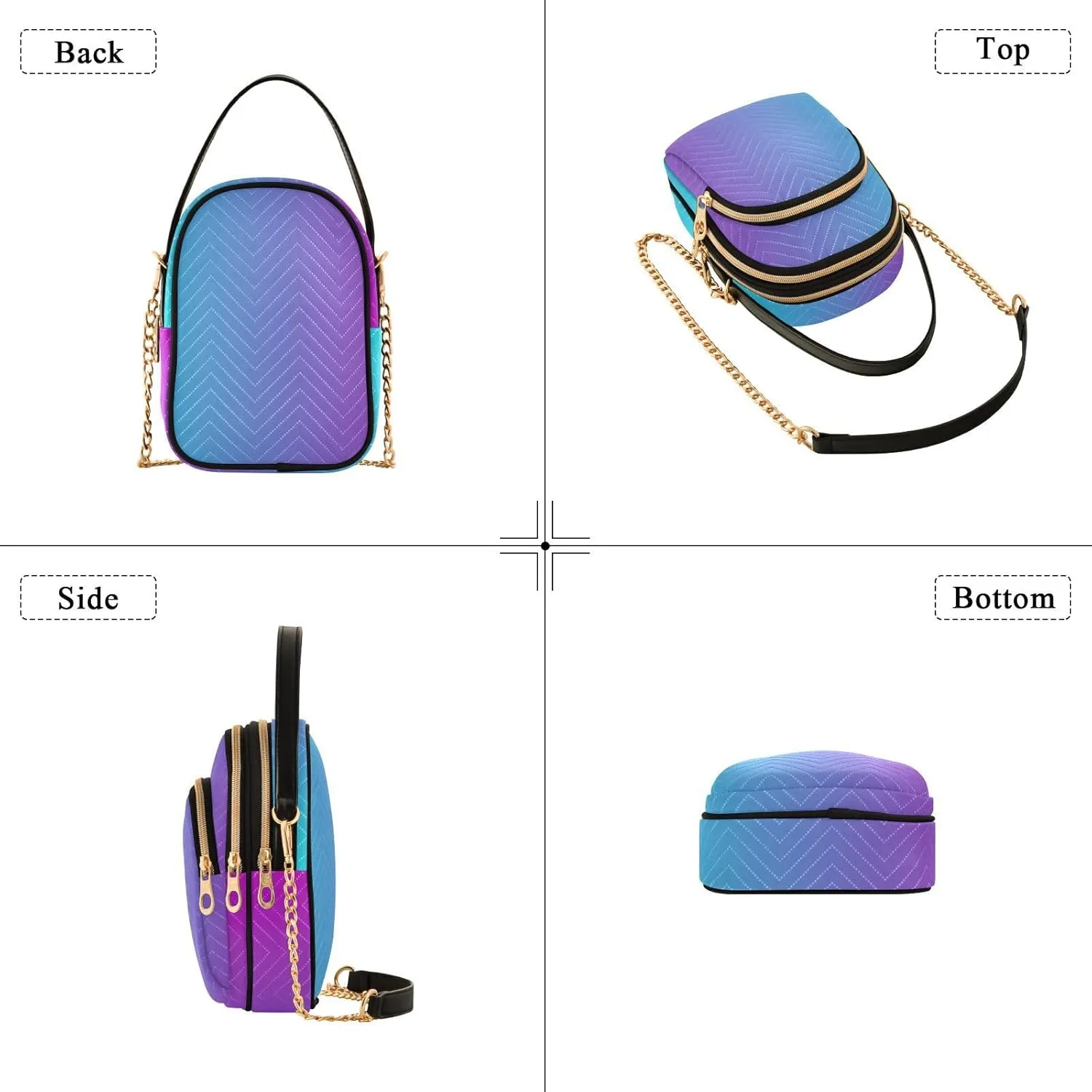 Shiny Glitter Lavender Women's Crossbody Bag, Women's Purses and Handbags Cross Body Bag for Woman