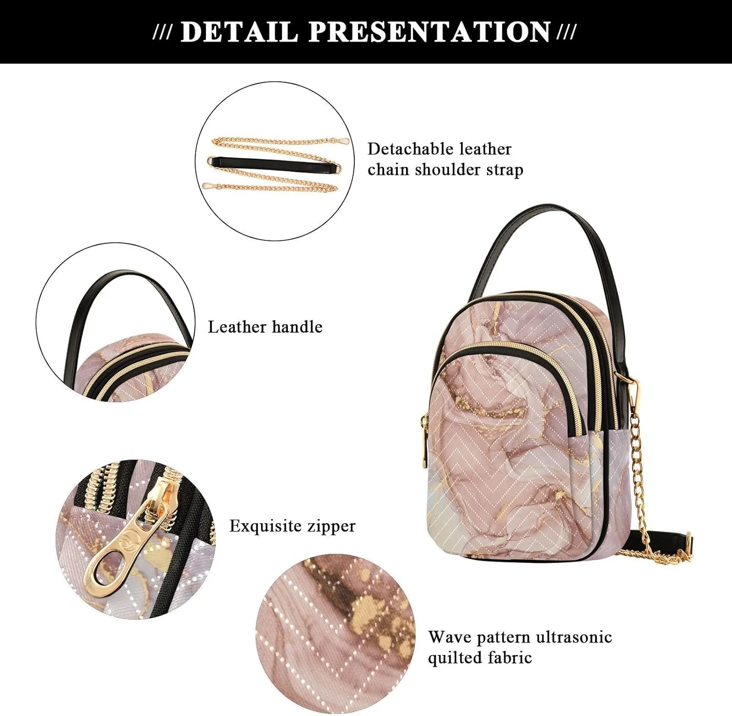 Shiny Glitter Lavender Women's Crossbody Bag, Women's Purses and Handbags Cross Body Bag for Woman