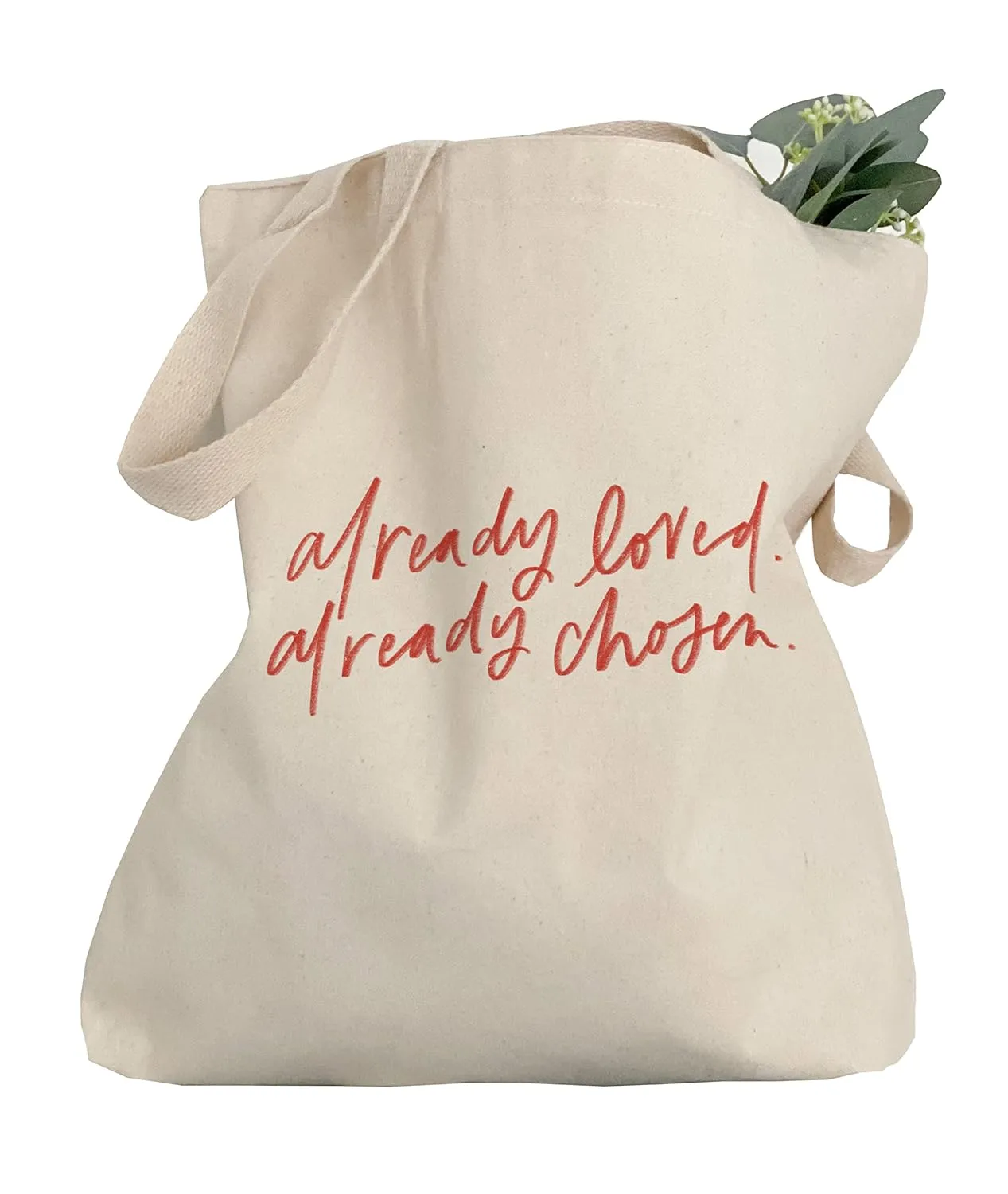 Shopping tote bag | Christian tote by swaygirls | Faith tote bag | Religious totes | Already Loved (Red)