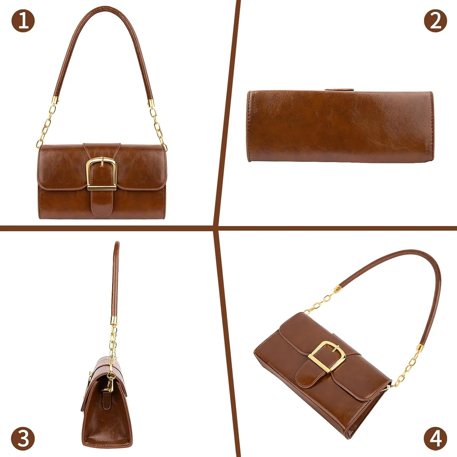 Shoulder Bag for Women, Cute Soft PU Leather Small Purse Handbags, Trendy Underarm Bag Tote Clutch Purses for Women