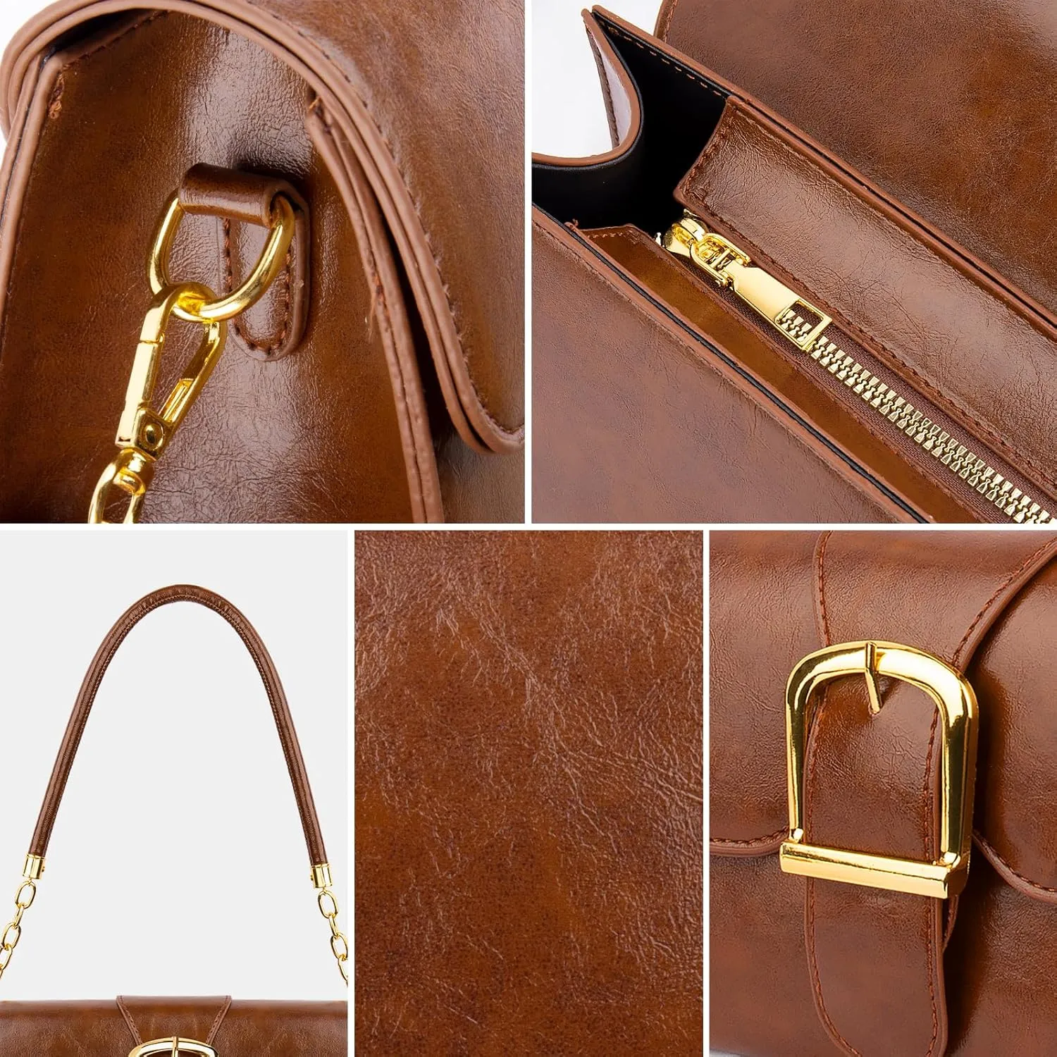Shoulder Bag for Women, Cute Soft PU Leather Small Purse Handbags, Trendy Underarm Bag Tote Clutch Purses for Women
