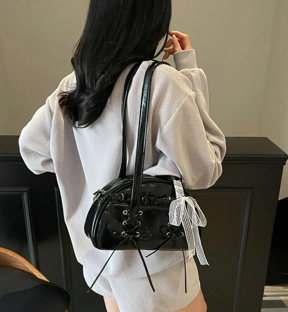 Shoulder Bag for Women PU Leather Tote Handbag Cute Bow Y2k Purse Satchels Underarm Crossbody Bags Clutch Purses 2025