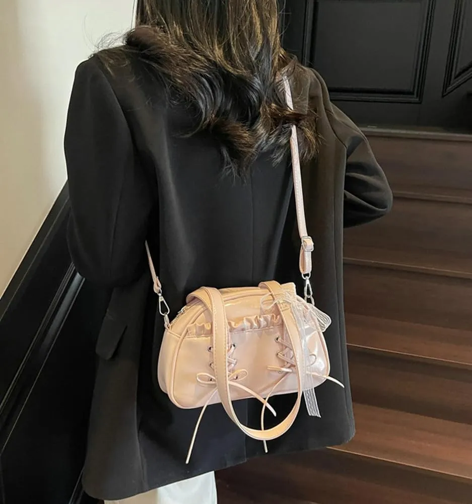 Shoulder Bag for Women PU Leather Tote Handbag Cute Bow Y2k Purse Satchels Underarm Crossbody Bags Clutch Purses 2025