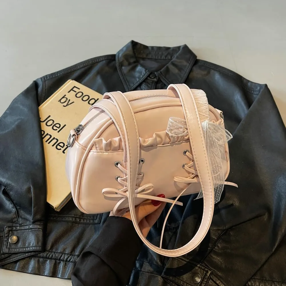 Shoulder Bag for Women PU Leather Tote Handbag Cute Bow Y2k Purse Satchels Underarm Crossbody Bags Clutch Purses 2025