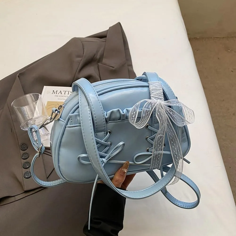 Shoulder Bag for Women PU Leather Tote Handbag Cute Bow Y2k Purse Satchels Underarm Crossbody Bags Clutch Purses 2025