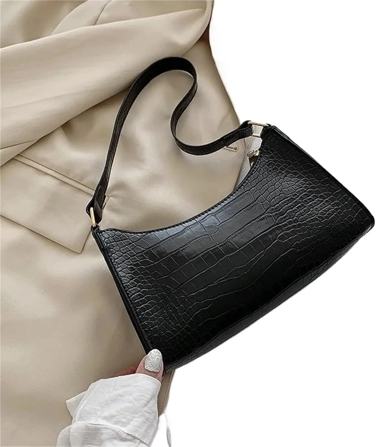 Shoulder Bags Simple PU Leather Armpit Purse Small Handbag Underarm Bag