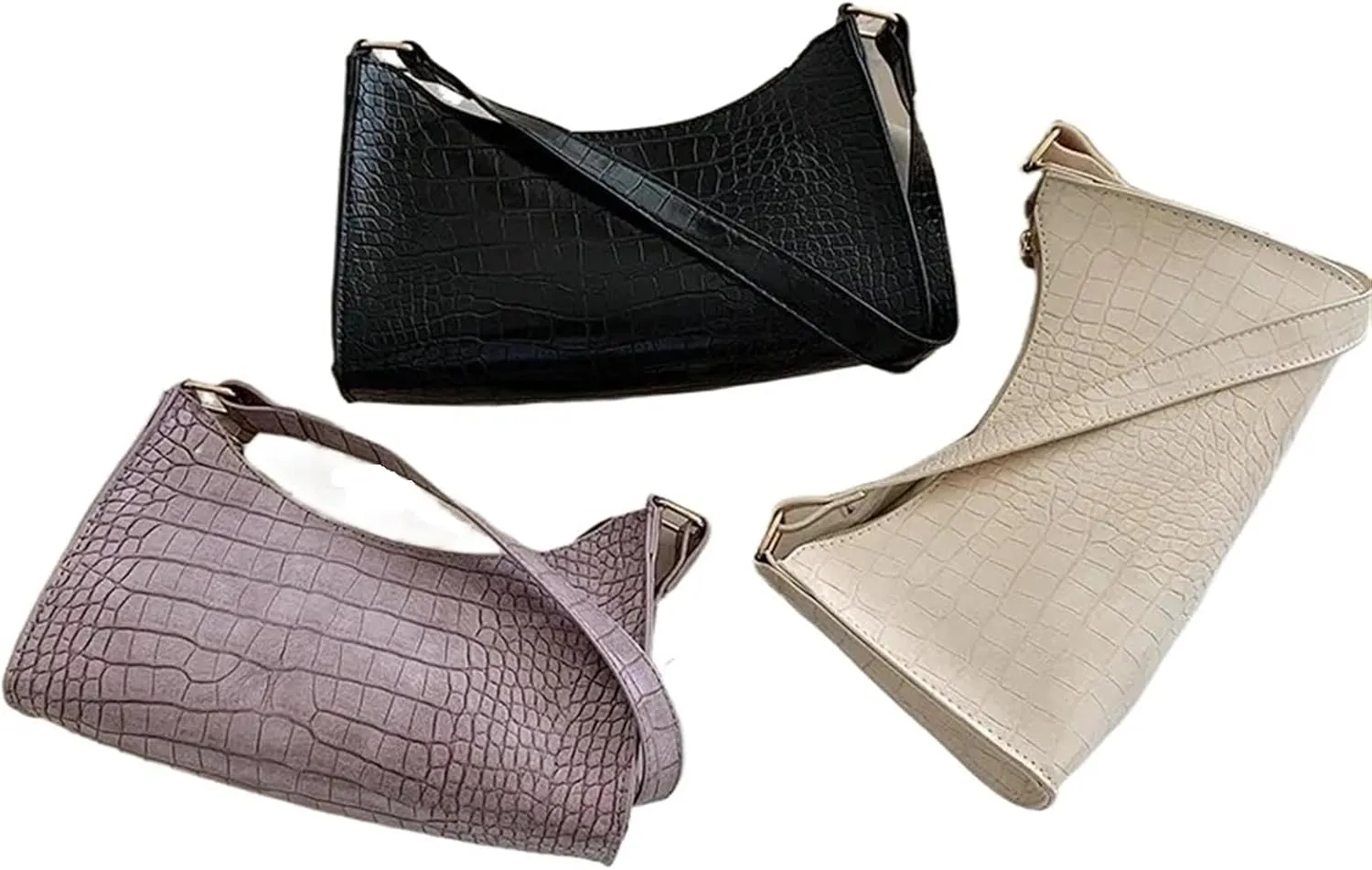 Shoulder Bags Simple PU Leather Armpit Purse Small Handbag Underarm Bag