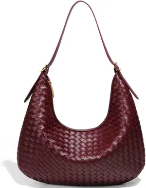 Shoulder Handbags Shoulder Bag for Women Totes Woven Vegan Leather Bag Hand Bag Working Lightweight Bags With Zipper