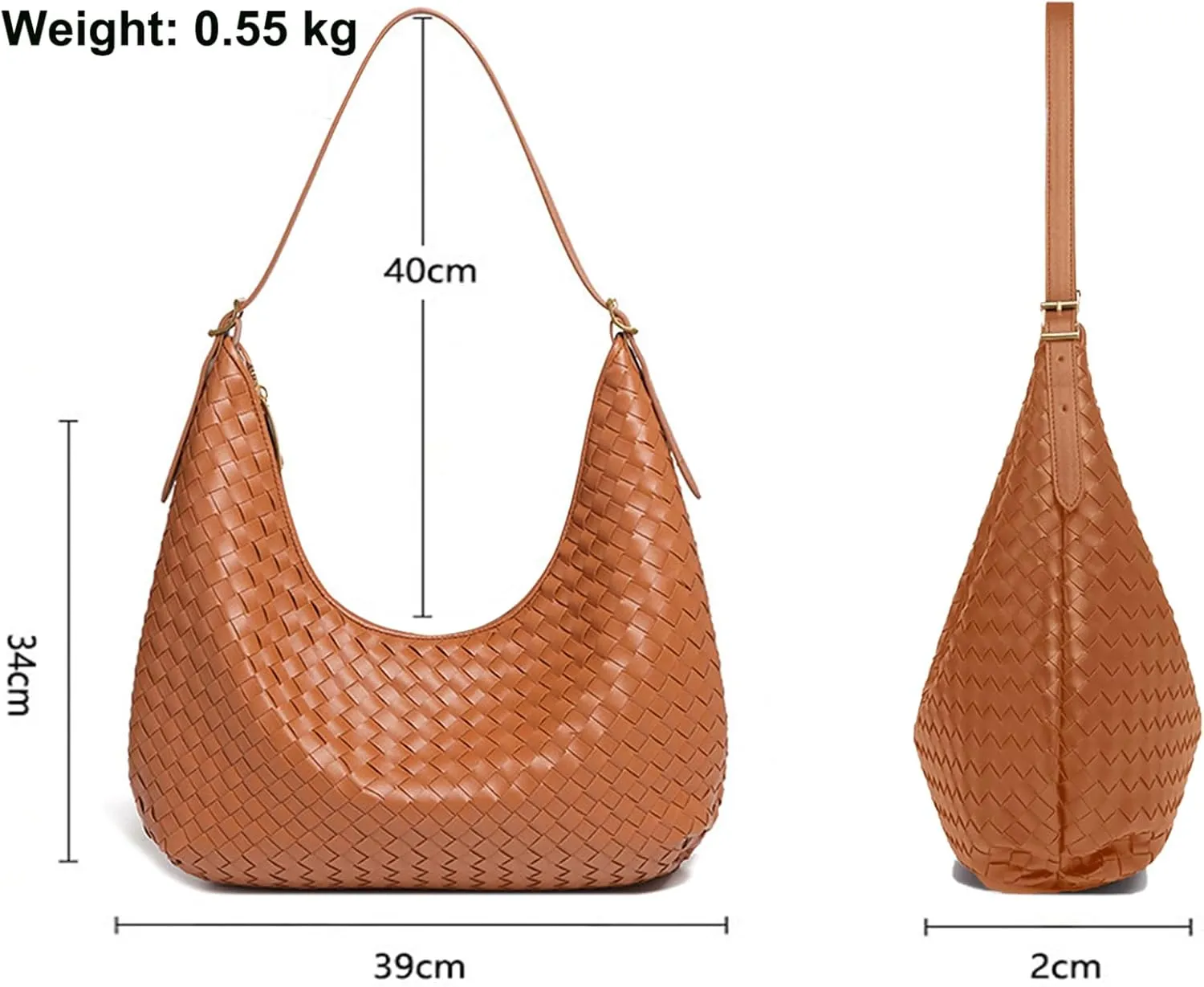Shoulder Handbags Shoulder Bag for Women Totes Woven Vegan Leather Bag Hand Bag Working Lightweight Bags With Zipper