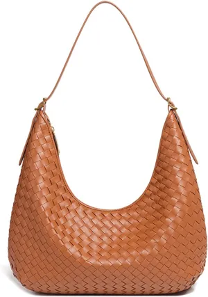 Shoulder Handbags Shoulder Bag for Women Totes Woven Vegan Leather Bag Hand Bag Working Lightweight Bags With Zipper
