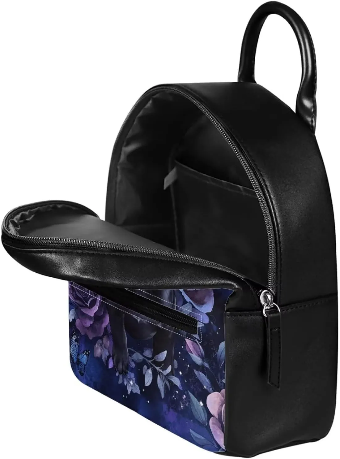 Showudesigns French Bulldog Backpack Purse for Women Mini Backpacks Water-Resistant Small Back Pack Dog Shoulder Bag for School Travel Vacation Min Casual Daypack Handbag Purple Rose