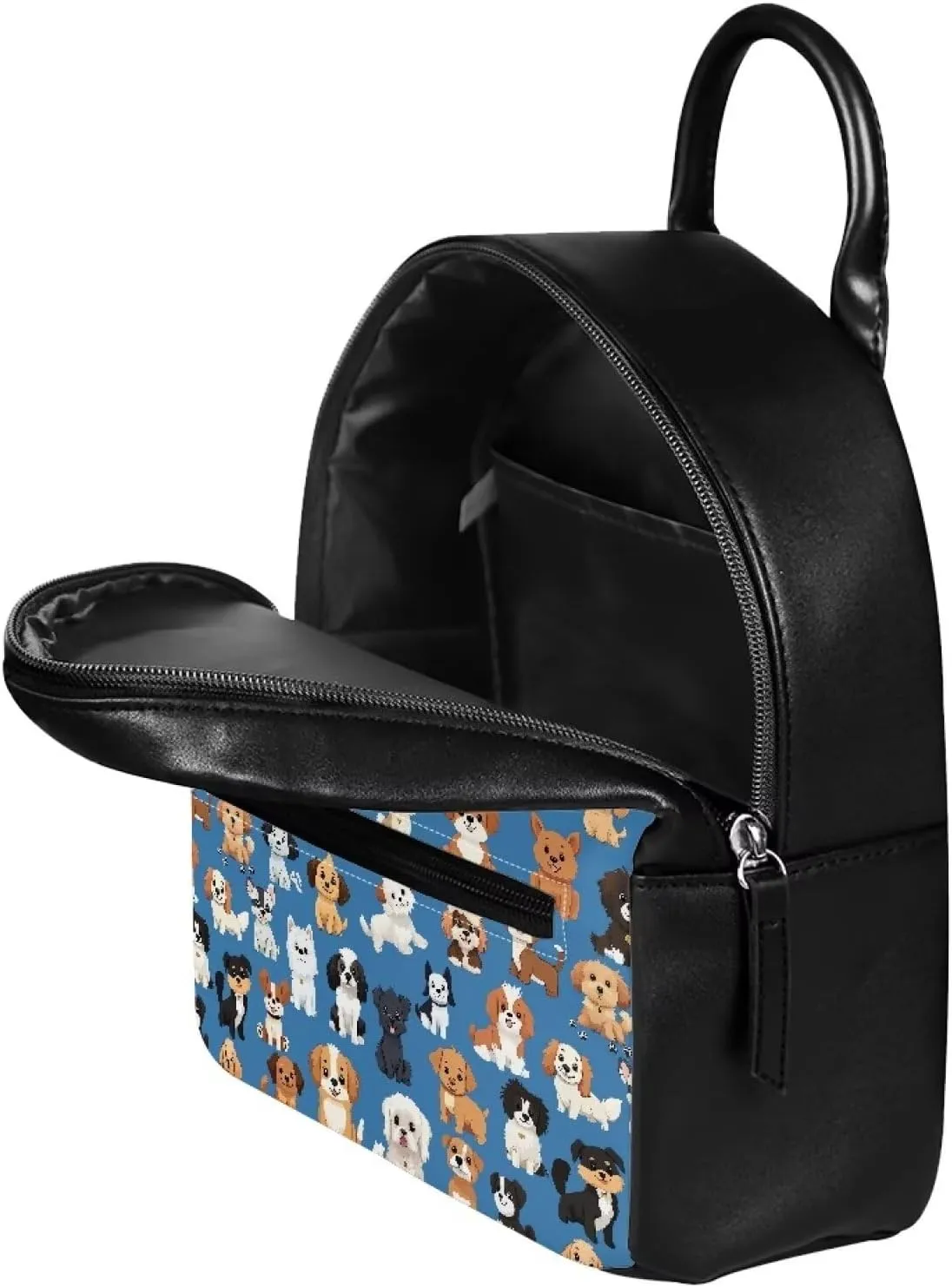 Showudesigns Puppy Dog Mini Backpacks for Teen Girls Purse Leather Small Backpack School Bags Women Travel Daypack Trip Shoulder Bag Cute Back Pack Handbag Blue