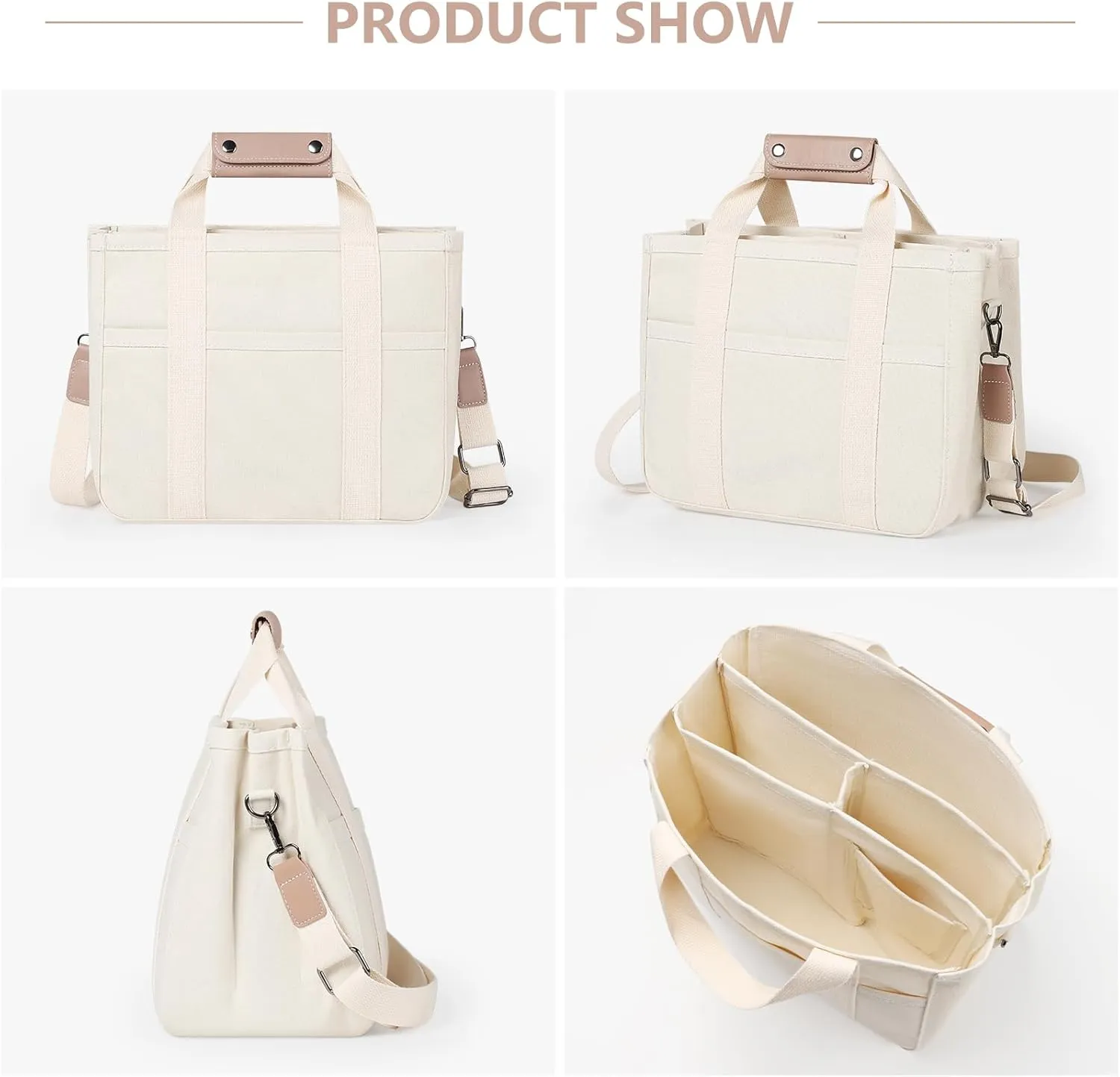 Sightor Canvas Tote Hobo Crossbody Mommy Shoulder Bag Multipocket Large Capacity