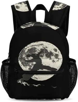 Silhouette Karate Martial ArtsTaekwondo 13 Inch Backpack Waterproof Lightweight Travel Backpack Purse Hiking Daypack