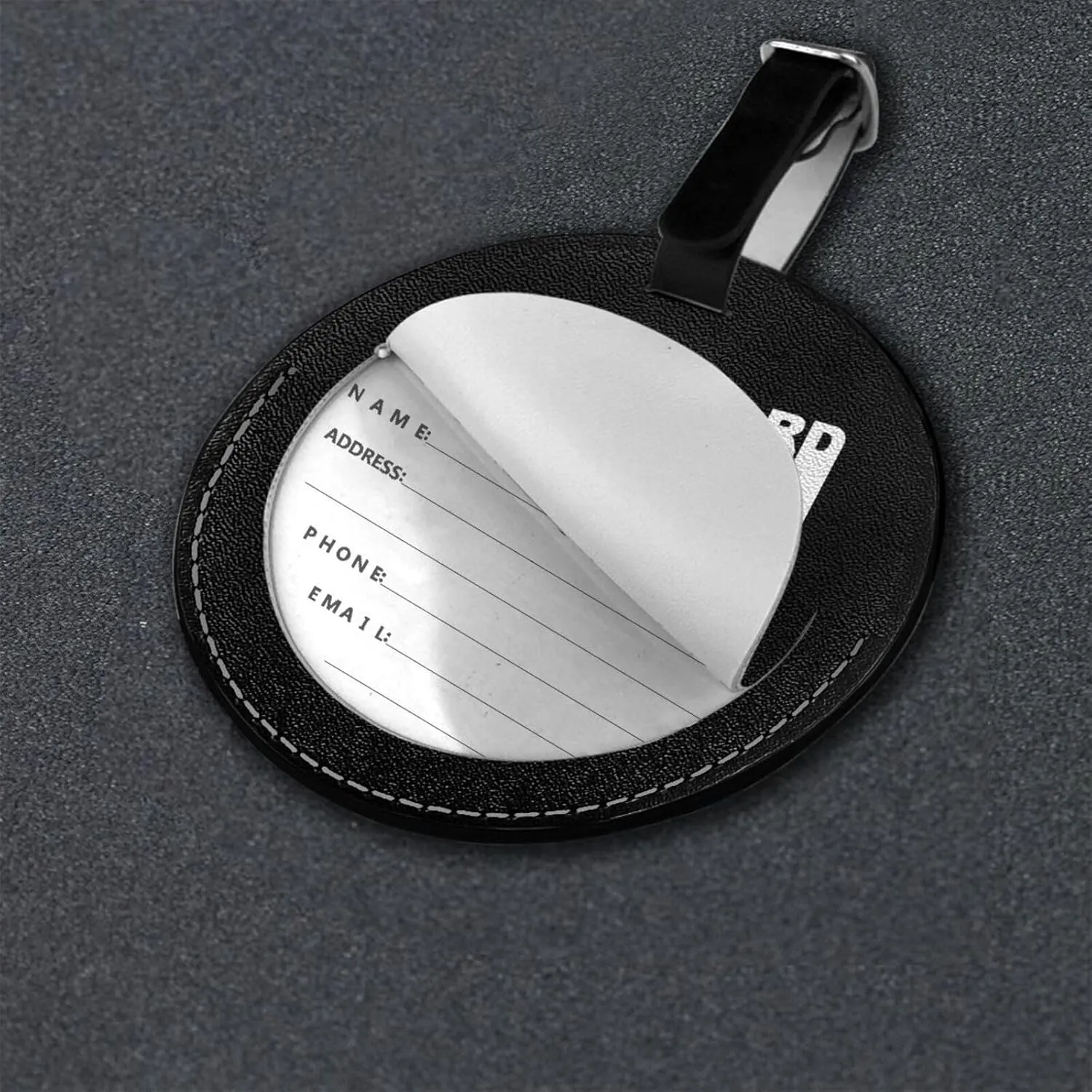 Silhouette Wakeboard Round Leather Luggage tag 3.7in, Suitable for Travel Bags, Backpacks, etc