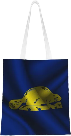Silk Style Flag Of Oregon Reverse Tote Bag for Women Canvas Shopping Bags Reusable Large Capacity Casual Shoulder Handbags Grocery Bags