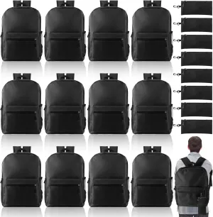 Silkfly 12 Pcs School Backpacks for Students with 12 Zipper Pencil Pouch Lightweight Bookbags Bulk School Supplies
