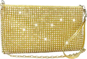 Silver Wristlet Clutch Purse for Women Evening Bags and Clutches Purses Bling Small Purse with Rhinestones Handbag