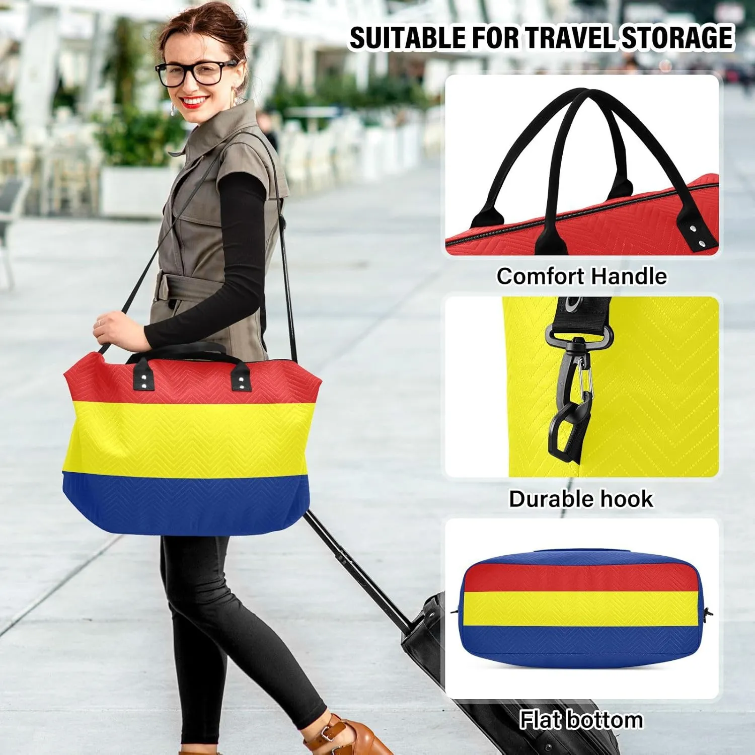 Sinestour Austronesian Flag Travel Duffel Bag for Men Women with Makeup Bag Weekend Overnight Carry On Bags for Getaway Weekend Travel