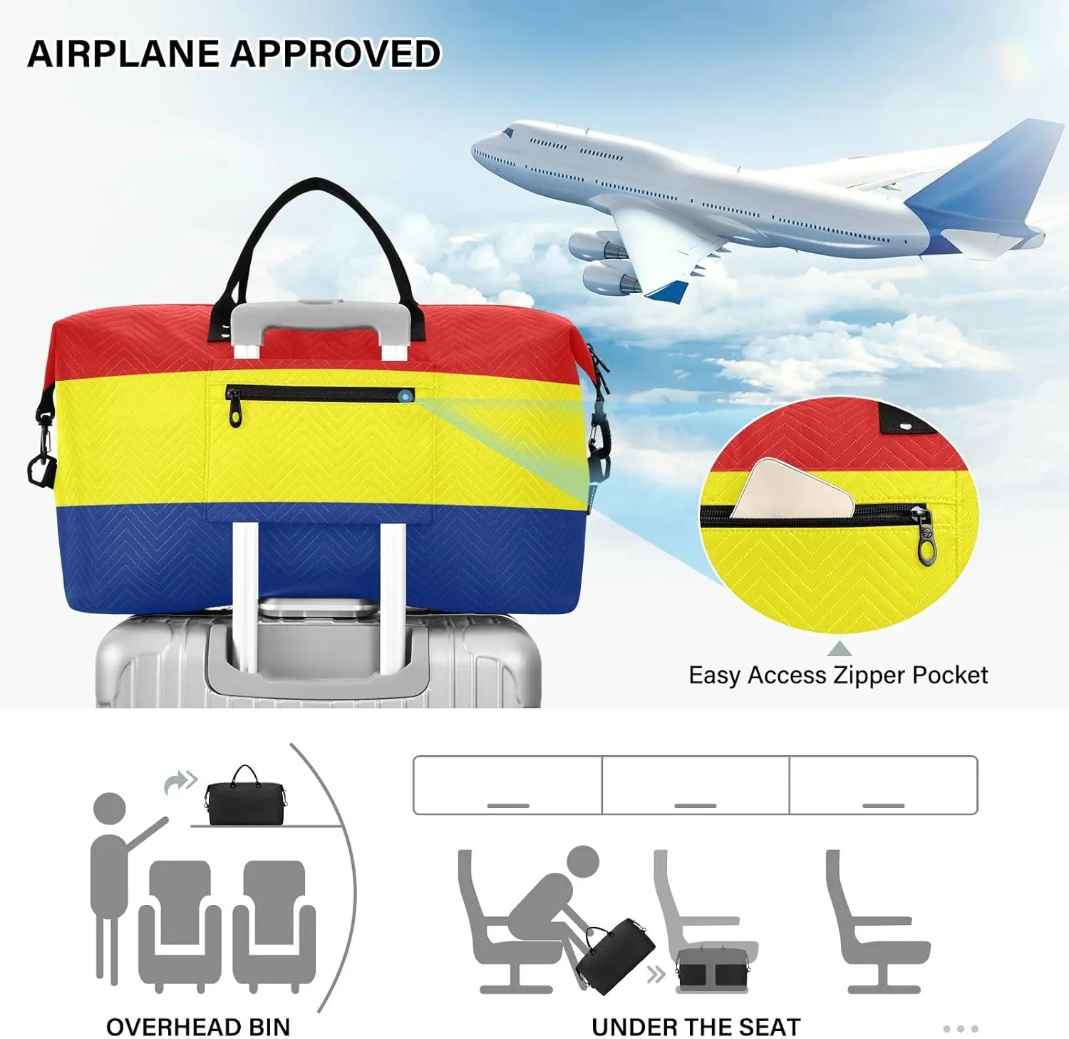 Sinestour Austronesian Flag Travel Duffel Bag for Men Women with Makeup Bag Weekend Overnight Carry On Bags for Getaway Weekend Travel