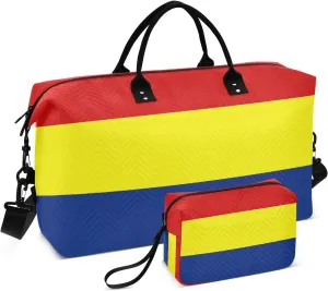 Sinestour Austronesian Flag Travel Duffel Bag for Men Women with Makeup Bag Weekend Overnight Carry On Bags for Getaway Weekend Travel