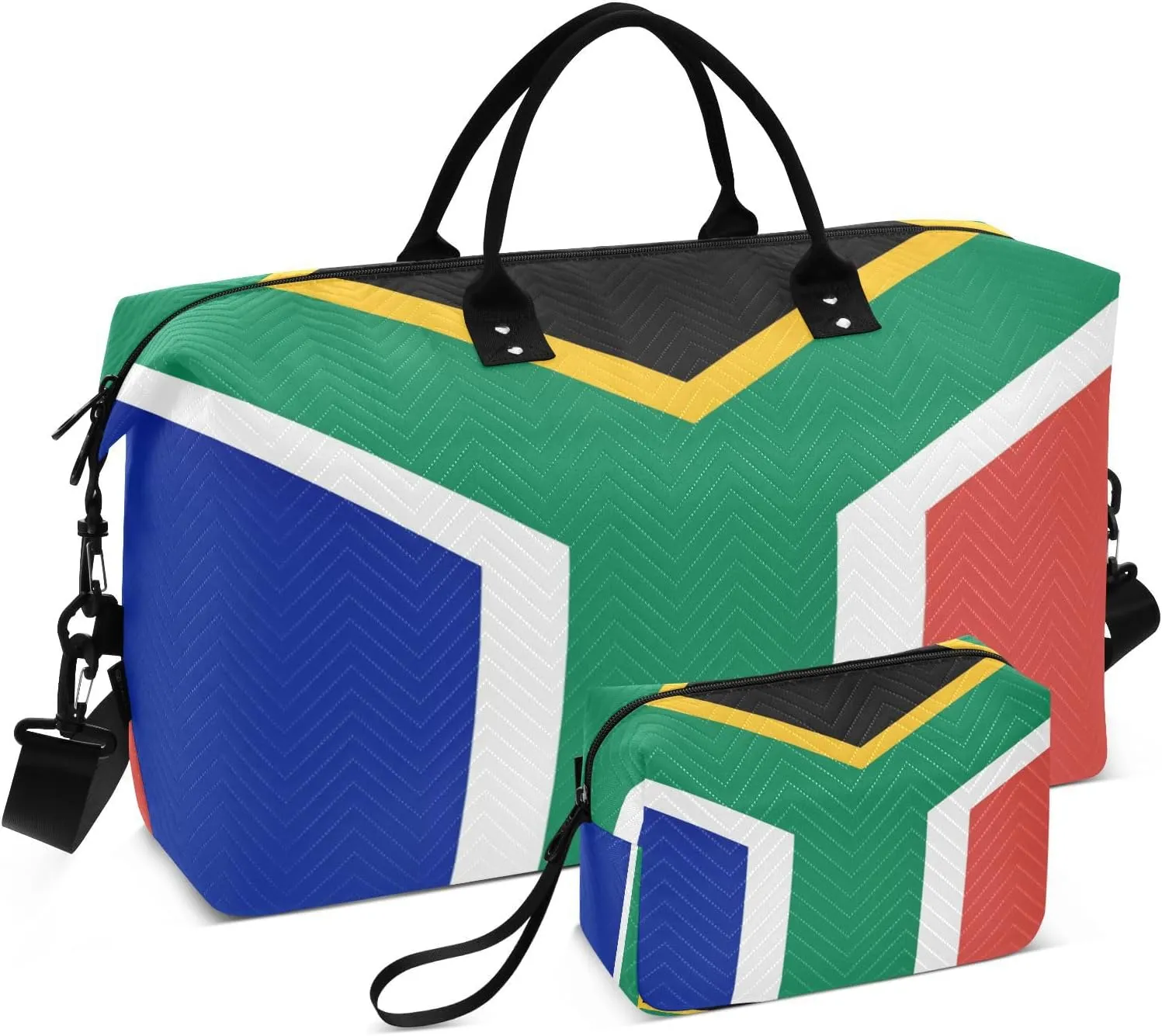 Sinestour South Africa Flag Travel Duffel Bag for Men Women with Makeup Bag Weekend Overnight Carry On Bags for Traveling Gym Workout