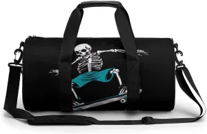 Skateboard Skeleton Skate Gym Bag Unisex Duffle Bags Crossbody Handbags for Workout Weekender Overnight Travel