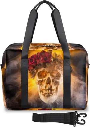 Skeleton Firelight Weekender Bag, Waterproof Travel Duffel Bags, Overnight Bags for Women, Duffel Bag with Trolley Sleeve, For Men Travel Business Gym Gift