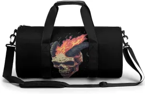 Skull Goat Gym Bag Travel Duffel Bag Lightweight Carry On Weekender Bag Tote Bags for Women Men