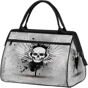 Skull Wings Travel Duffel Bag Sports Travel Duffel Bag Waterproof Durable Large Gym Tote Bag Weekender Overnight Bag for Women Travel Gym Yoga