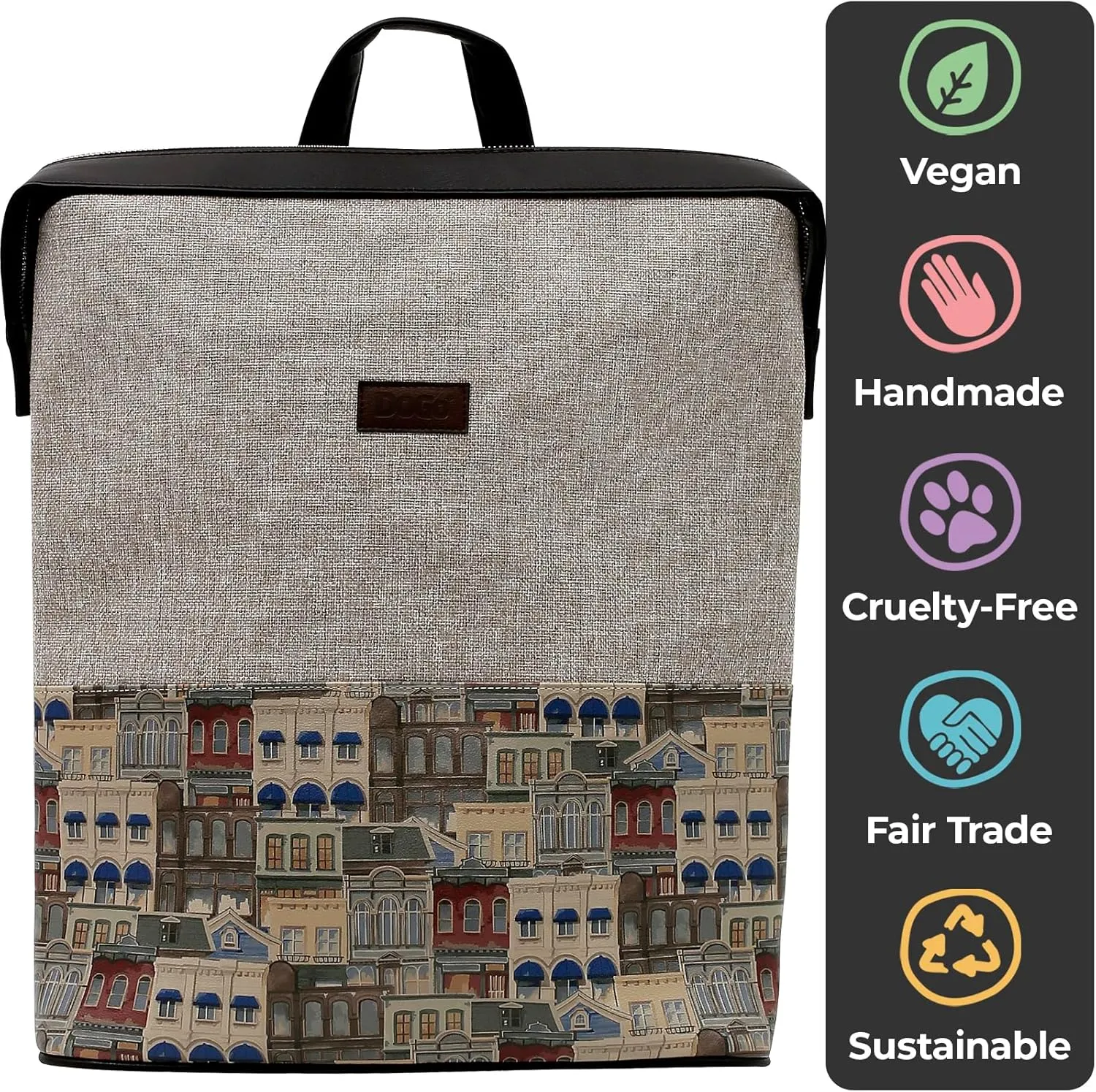 Slim Backpack for Women - Unique Design and Vegan Leather Laptop Work Travel Backpacks, Frame of Mind
