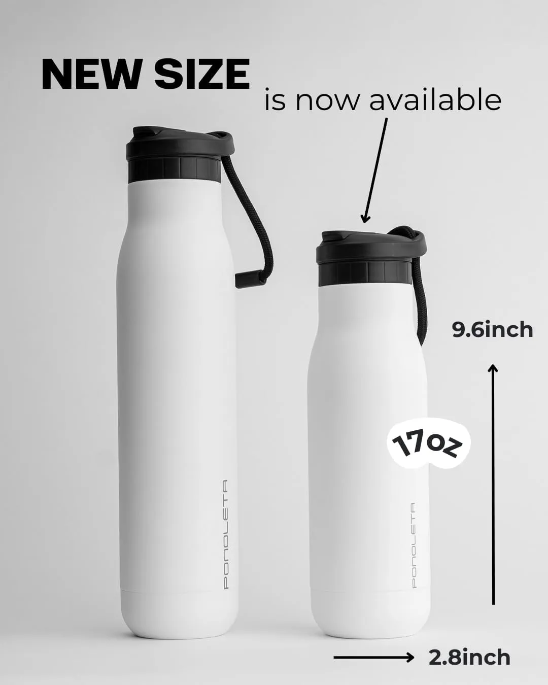 Slim Bottle, Stainless Steel Water Bottle with Straw, Standard Mouth Water Bottle for Sports, Office and Travel, BPA-Free, Leak Proof