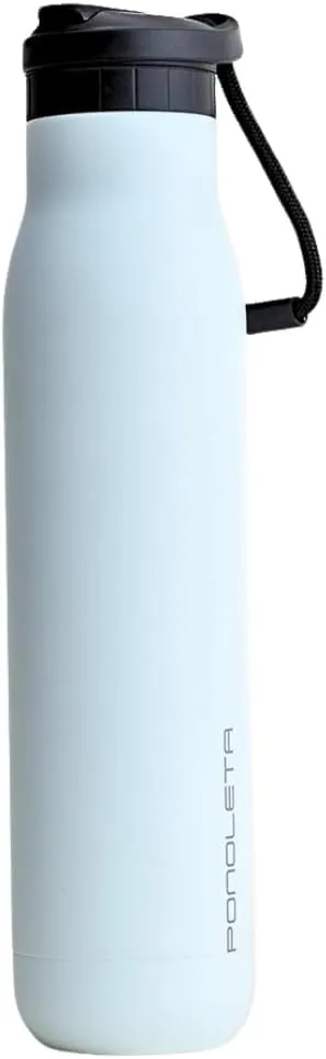 Slim Water Bottle, Stainless Steel Water Bottle with Straw, Standard Mouth Water Bottle for Sports and Travel, Double Vacuum Insulated Water Bottle, BPA-Free, Leak Proof