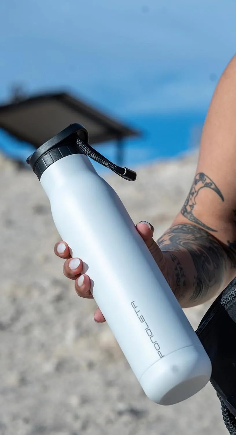 Slim Water Bottle, Stainless Steel Water Bottle with Straw, Standard Mouth Water Bottle for Sports and Travel, Double Vacuum Insulated Water Bottle, BPA-Free, Leak Proof