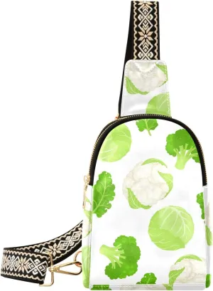 Sling Bag Leather Crossbody Bags Cabbage Waist Packs Fanny Pack Chest Bag Travel Purse for Women Traveling Daily Shopping