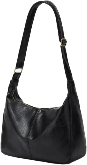 Slouchy Hobo Bags for Women Leather Shoulder Bag Everyday Purse Vintage Slouchy Bag Hobo Purse with Zipper
