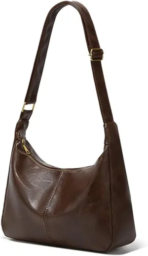 Slouchy Hobo Bags for Women Leather Shoulder Bag Everyday Purse Vintage Slouchy Bag Hobo Purse with Zipper